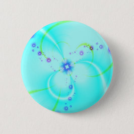 Bóton Redondo 5.08cm Flor azul bonito