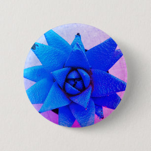 Bóton Redondo 5.08cm Flor azul brilhante