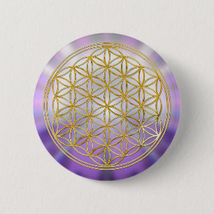 Bóton Redondo 5.08cm Flor da vida Yantra