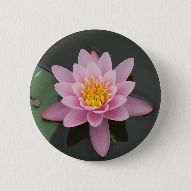 Bóton Redondo 5.08cm Flor de Ásia Lotus (Frente)