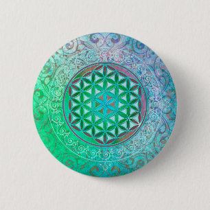 Bóton Redondo 5.08cm Flor De Vida / Blume des Lebens - Ornamento IV