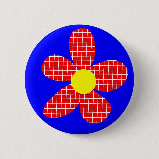 Bóton Redondo 5.08cm Flor do pop art (Frente)