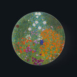 Bóton Redondo 5.08cm flor jardim klimt gustav cottage<br><div class="desc">Um clássico trabalho de arte de Gustav Klimt,  Cottage Garden,  Bauergarten,  1907,  é um close up of a florden,  uma pintura floral colorida.</div>