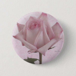 Bóton Redondo 5.08cm Flor Rosa Rosa Rosa Suave