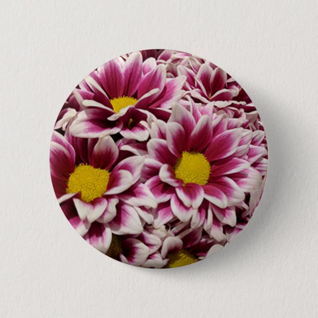 Bóton Redondo 5.08cm Flor Roxo (Frente)