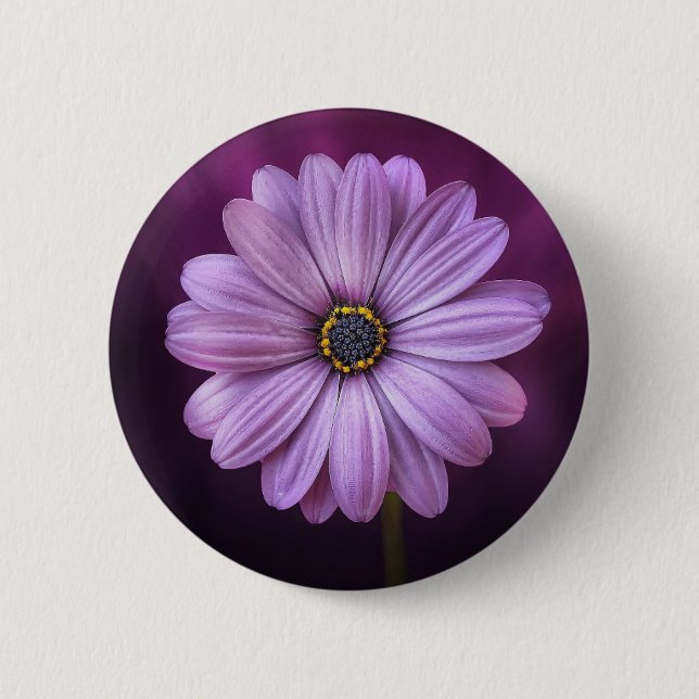 Bóton Redondo 5.08cm Flor Roxo no Bloom (Frente)