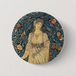 Bóton Redondo 5.08cm Flora antiga de William Morris