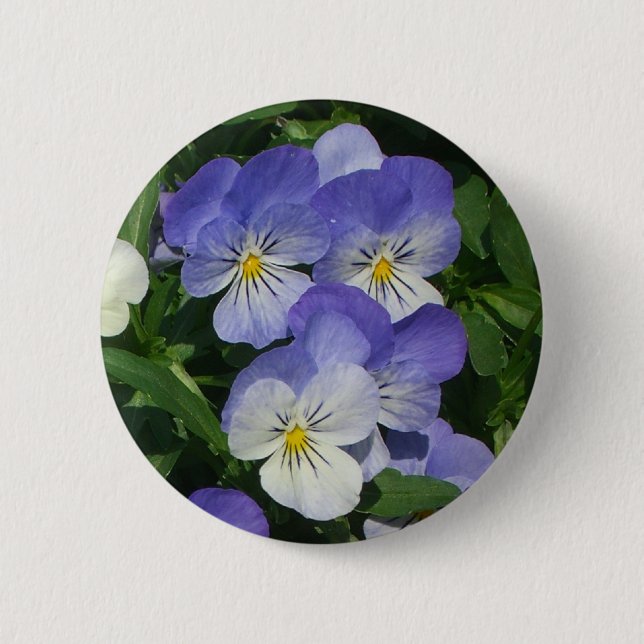 Bóton Redondo 5.08cm Floral de Jardim de Pânico Roxo (Frente)