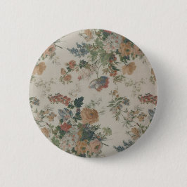 Bóton Redondo 5.08cm Floral Vintage – Design de Flor de Botânica Suave