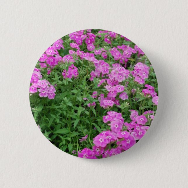 Bóton Redondo 5.08cm Flores bonito Rosa (Frente)