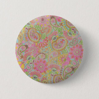 Bóton Redondo 5.08cm Flores botânicas Coloridas Paisley Floral