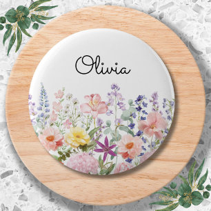 Bóton Redondo 5.08cm Flores Coloridas Bonitas Jardim Floral Personaliza