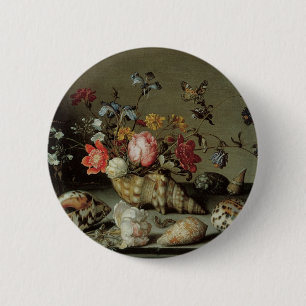 Bóton Redondo 5.08cm Flores, Conchas e Insetos Balthasar van der Ast