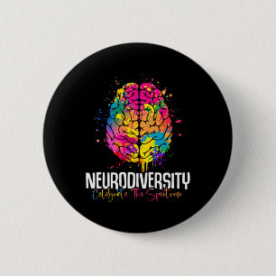 Bóton Redondo 5.08cm Flores da Neurodiversidade Conscientes da Autismo