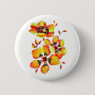 Bóton Redondo 5.08cm Flores de Aquarela de Tricolor de Mineração Harleq
