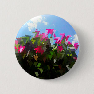 Bóton Redondo 5.08cm Flores de Glitchin