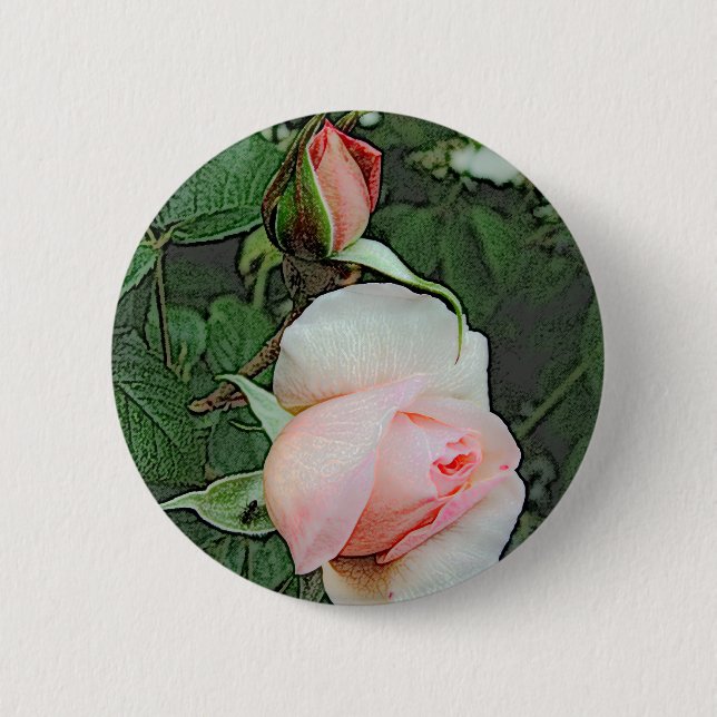 Bóton Redondo 5.08cm flores de rosa rosa (Frente)