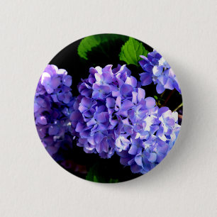 Bóton Redondo 5.08cm Flores florais roxas profundas Elegante hydrangea