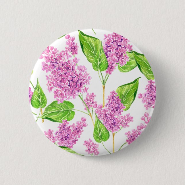 Bóton Redondo 5.08cm Flores lilás cor-de-água rosa (Frente)
