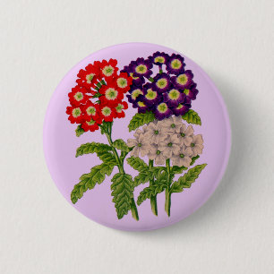 Bóton Redondo 5.08cm flores verbena 