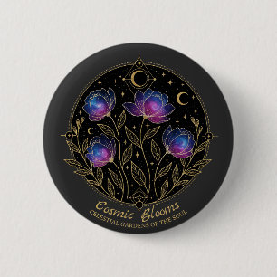 Bóton Redondo 5.08cm Florescósmicas – Mandala Floral Celestial