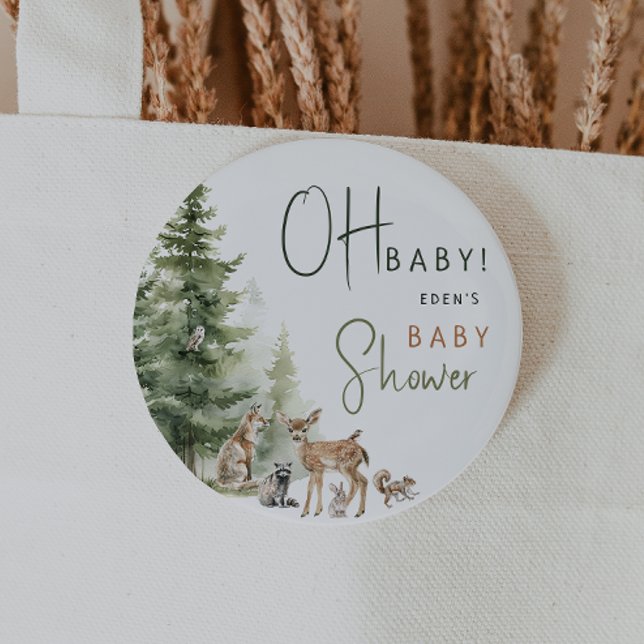 Bóton Redondo 5.08cm Florestas De Madeira Oh Bebê (Criador carregado)