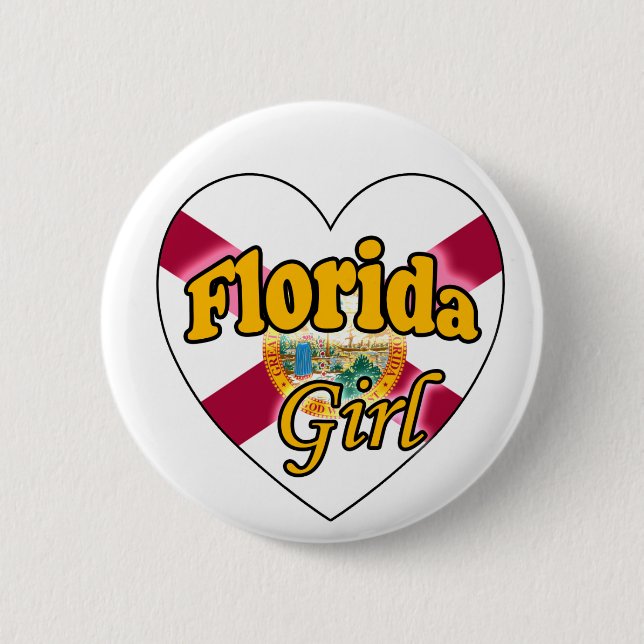 Bóton Redondo 5.08cm Florida Girl (Frente)