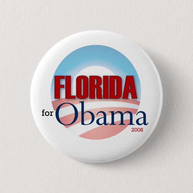Bóton Redondo 5.08cm Florida para Obama (Frente)