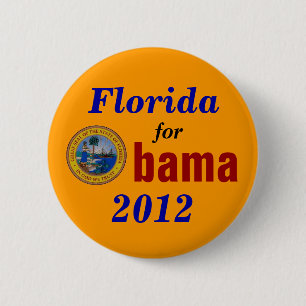 Bóton Redondo 5.08cm Florida para Obama 2012