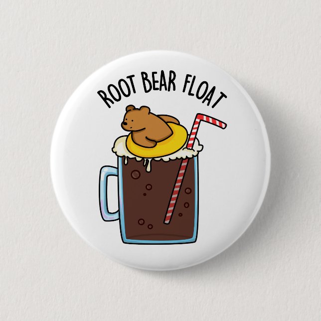 Bóton Redondo 5.08cm Flutuador de Root Bear Piada Divertida de Root Bee (Frente)