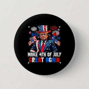 Bóton Redondo 5.08cm Fogo de Artifício Patriótico de Donald Trump Faz 4