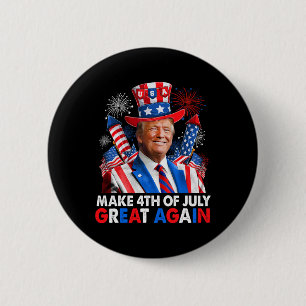 Bóton Redondo 5.08cm Fogos de Artifício Patrióticos Trump Tornam o 4 de