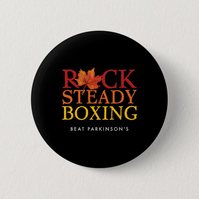 Bóton Redondo 5.08cm Folha de outono Rock Steady Boxing (Frente)