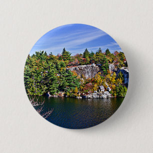 Bóton Redondo 5.08cm Folhagem de outono em torno do lago Minnewaska
