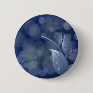 Bóton Redondo 5.08cm Folhas de Bokeh Azul