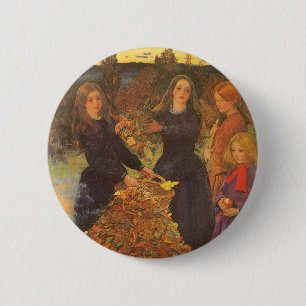Bóton Redondo 5.08cm Folhas de Outono por Sir John Everett Millais