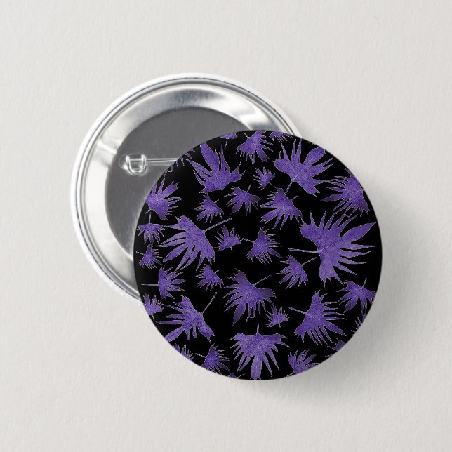 Bóton Redondo 5.08cm Folhas de vinha de canário roxo (Frente & Verso)