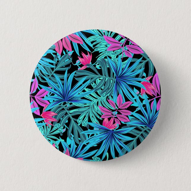 Bóton Redondo 5.08cm Folhas tropicais (Frente)