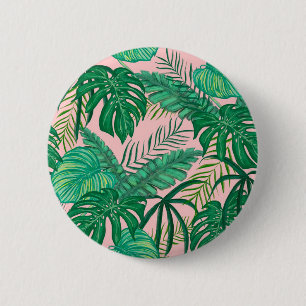 Bóton Redondo 5.08cm Folhas tropicais