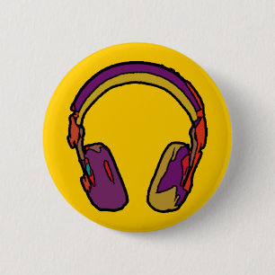 Bóton Redondo 5.08cm fone de ouvido dj a cores