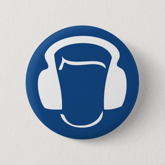 Bóton Redondo 5.08cm Fones de ouvido (Frente)