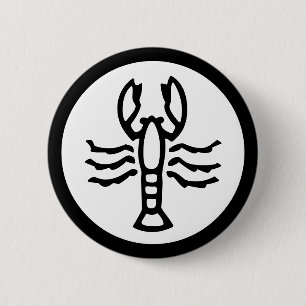 Bóton Redondo 5.08cm Font Zodiac: CANCER + your Colors & Ideas