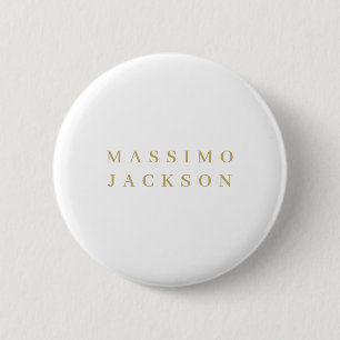 Bóton Redondo 5.08cm Fonte Serif Minimalista Cor Dourada