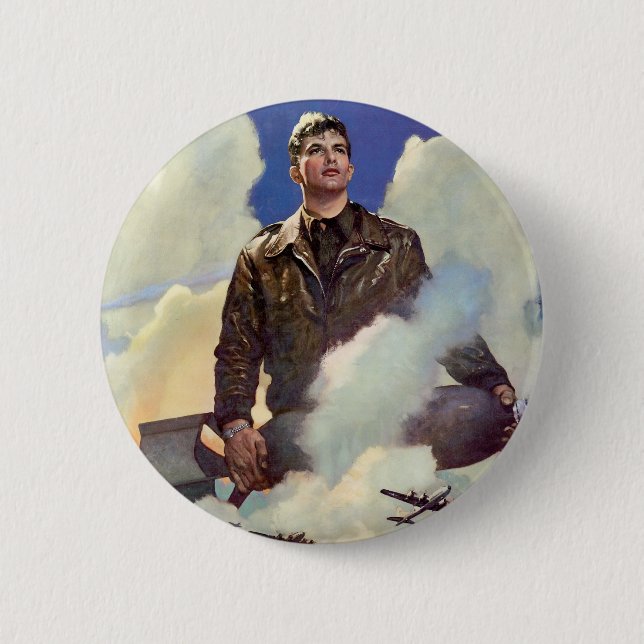 Bóton Redondo 5.08cm Forças Aéreas do Exército (Frente)