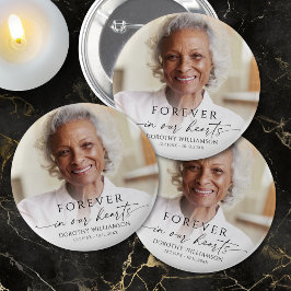 Bóton Redondo 5.08cm Forever in Our Hearts Memorial Photo Personalized