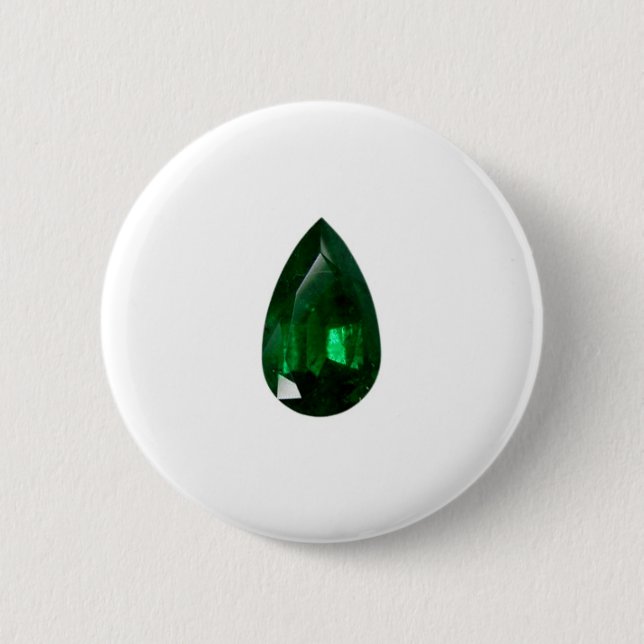 Bóton Redondo 5.08cm Forma de pera Emerald (Frente)