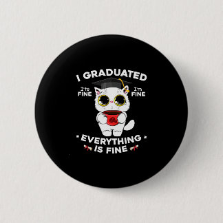 Bóton Redondo 5.08cm Formado turma de graduados 2024 gato preto engraça