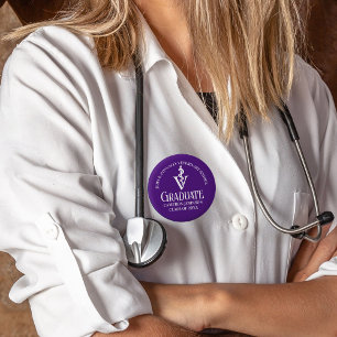 Bóton Redondo 5.08cm Formatação da Escola Veterinária Púrpura Personali