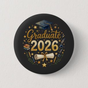 Bóton Redondo 5.08cm Formatura Personalizada Turma de 2026 Família Pers