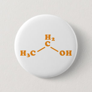Bóton Redondo 5.08cm Fórmula Química Molecular De Etanol E Álcool
